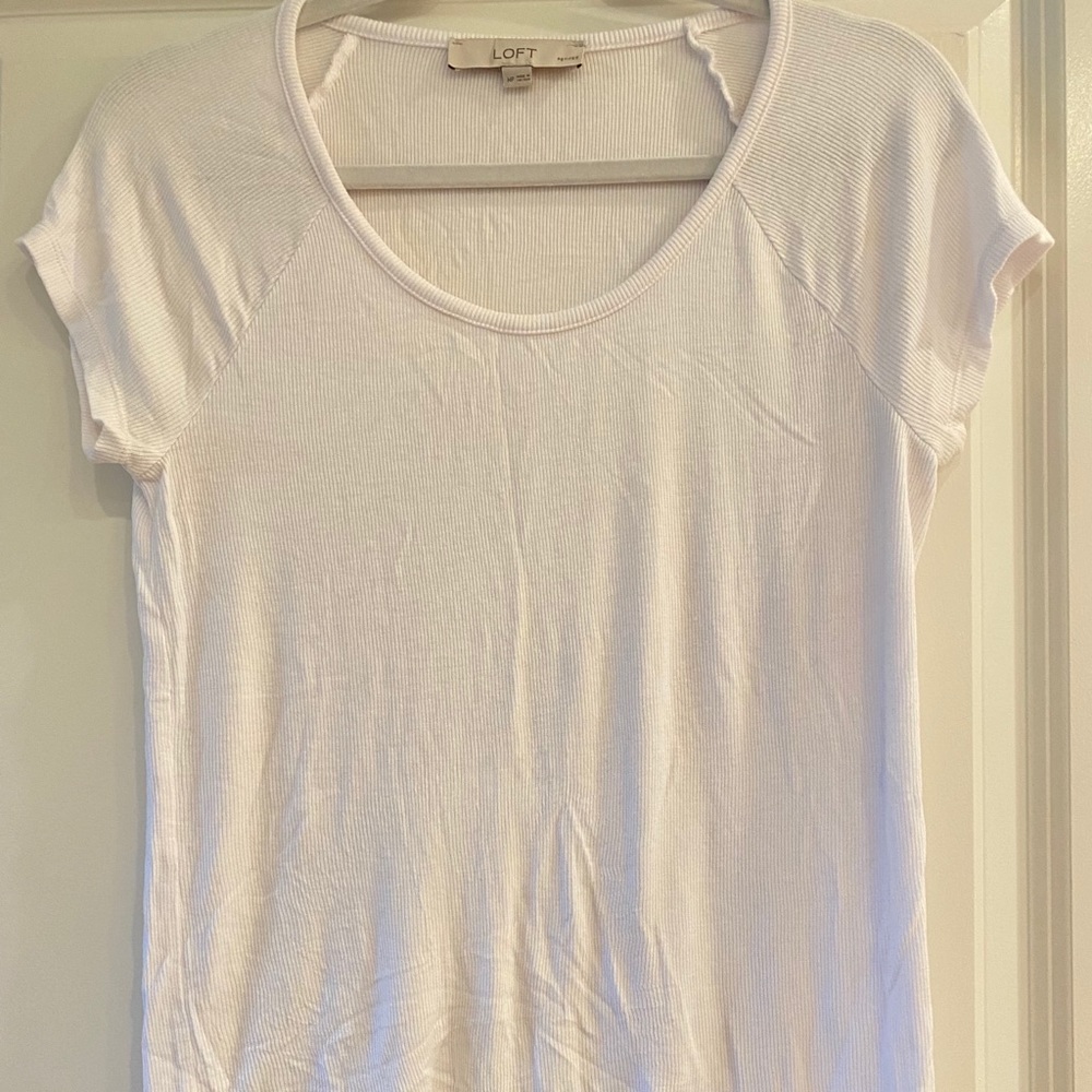 LOFT white t-shirt M petite - Picture 3 of 5